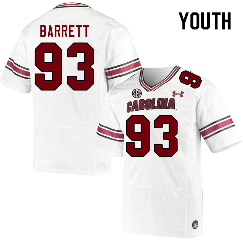 Youth #93 Nick Barrett South Carolina Gamecocks 2023 College Football Jerseys Stitched-White